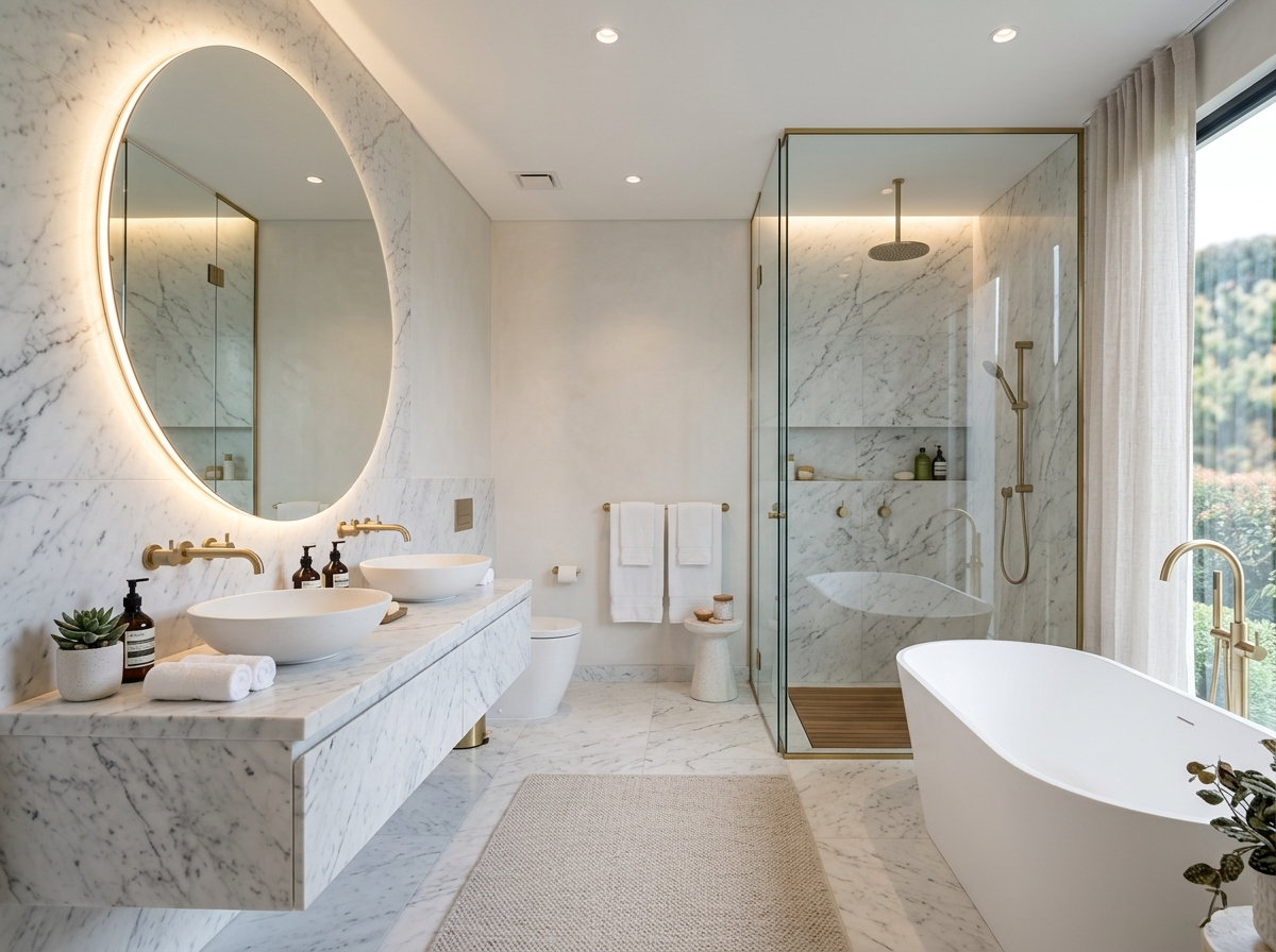 Attached Modern Clean Bathroom