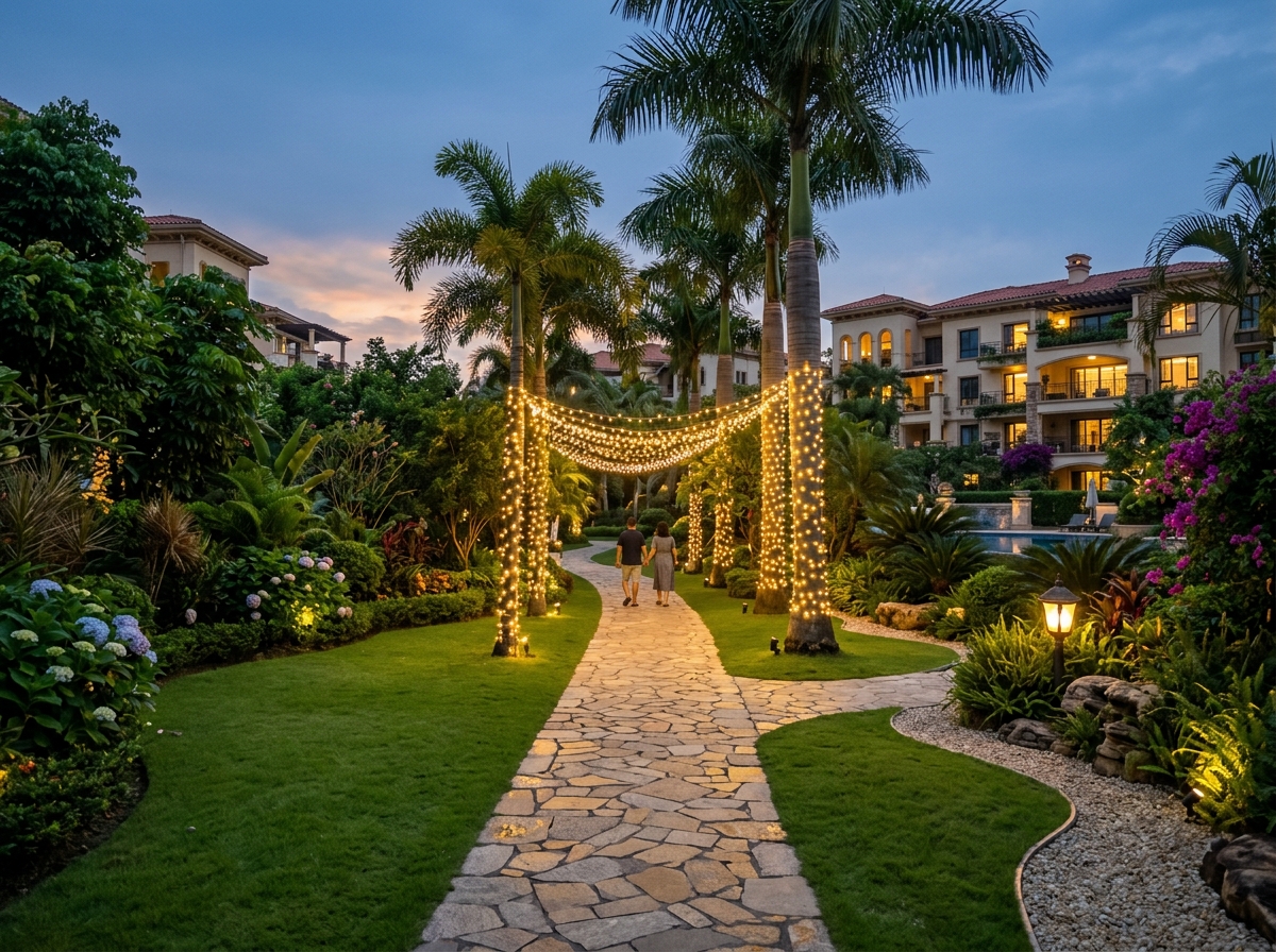 Landscaped Green Garden & Walkway